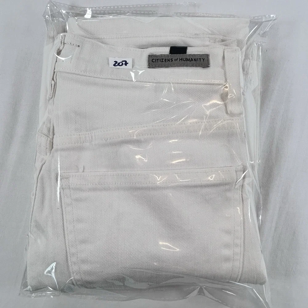 COH Citizens of Humanity Drew Flounce Flared Cropped White Jeans 25 High Rise - Picture 12 of 12